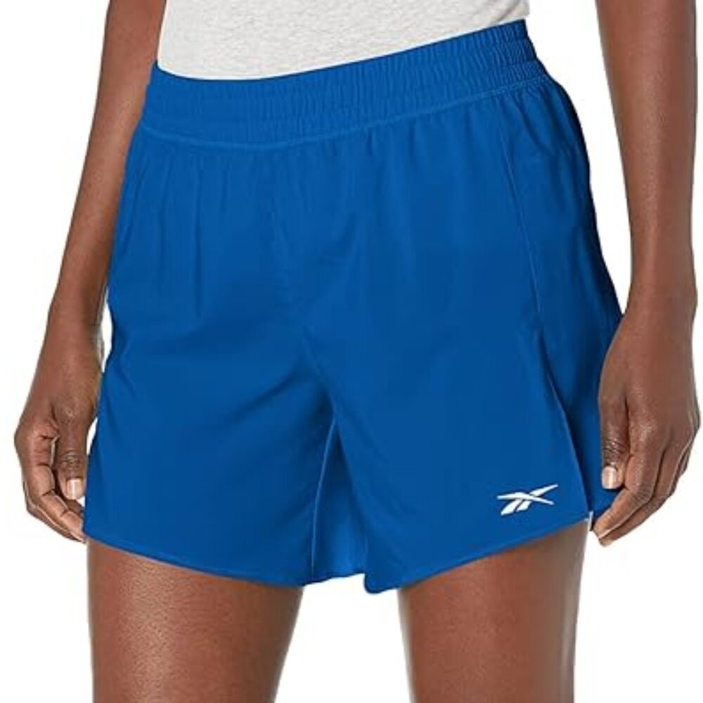 Reebok Shorts L/S Blue Running Carrera Athletic Sports Lined Pull On New Women's